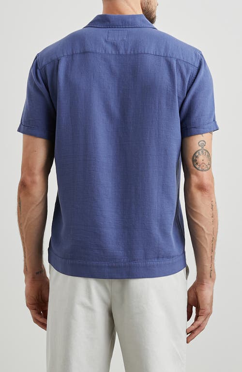 Shop Rails Duke Colorblock Short Sleeve Cotton Button-up Shirt In Royal Parchment