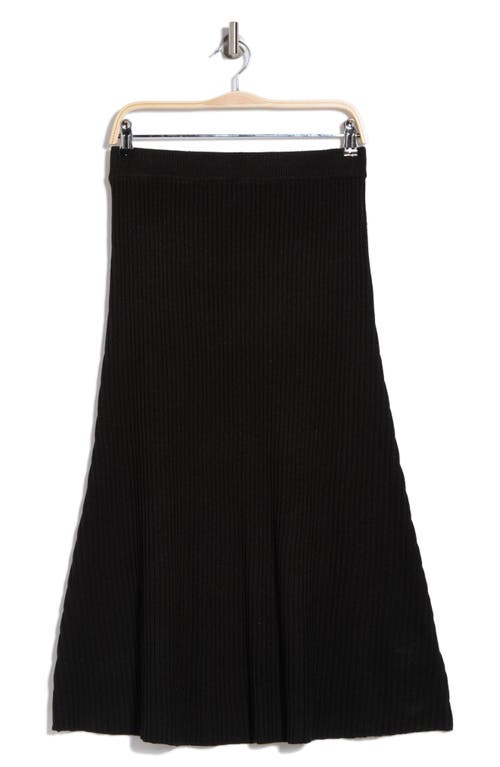 Gemma + Jane Ribbed A-line Sweater Skirt In Black