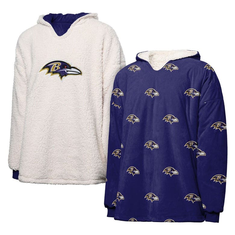 Foco Baltimore Ravens Repeat Print Reversible Hoodeez In Purple