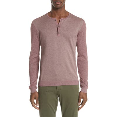 John Varvatos Triblend Slim Fit Henley, Red