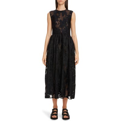 Cecilie Bahnsen Emma Floral Jacquard Midi Dress, Black