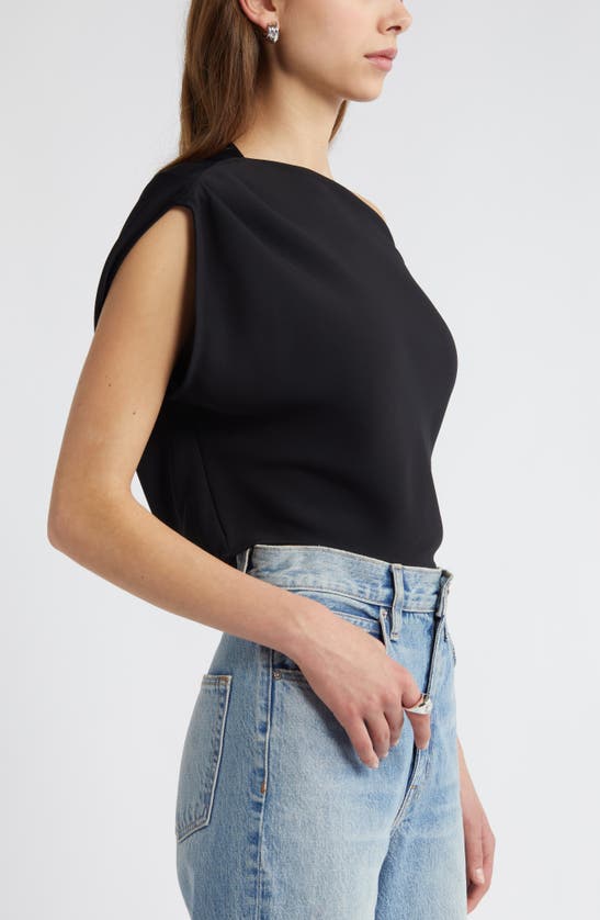Shop Open Edit Asymmetric One-shoulder Top In Black