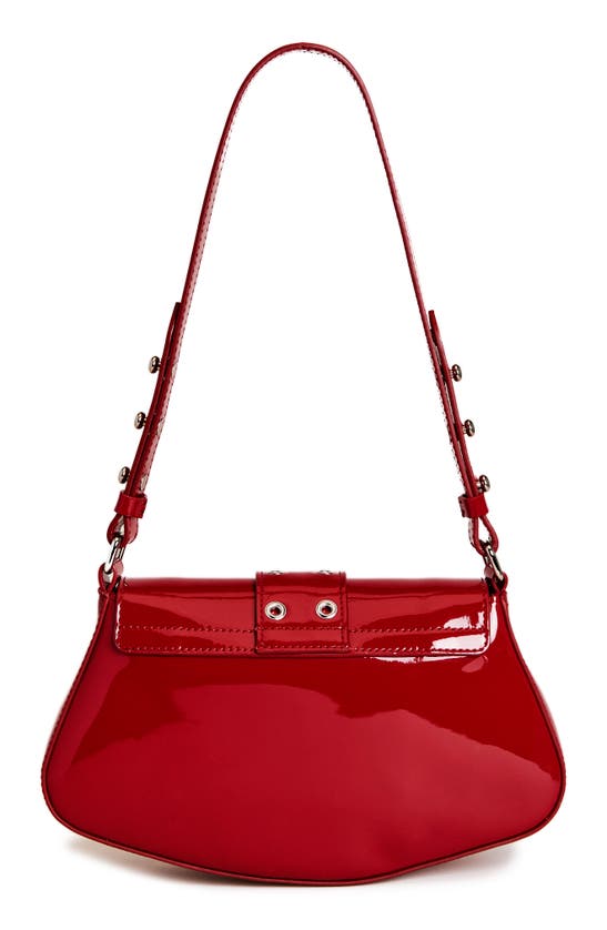 Shop Reformation Rafaella Shoulder Bag In Lipstick Patent