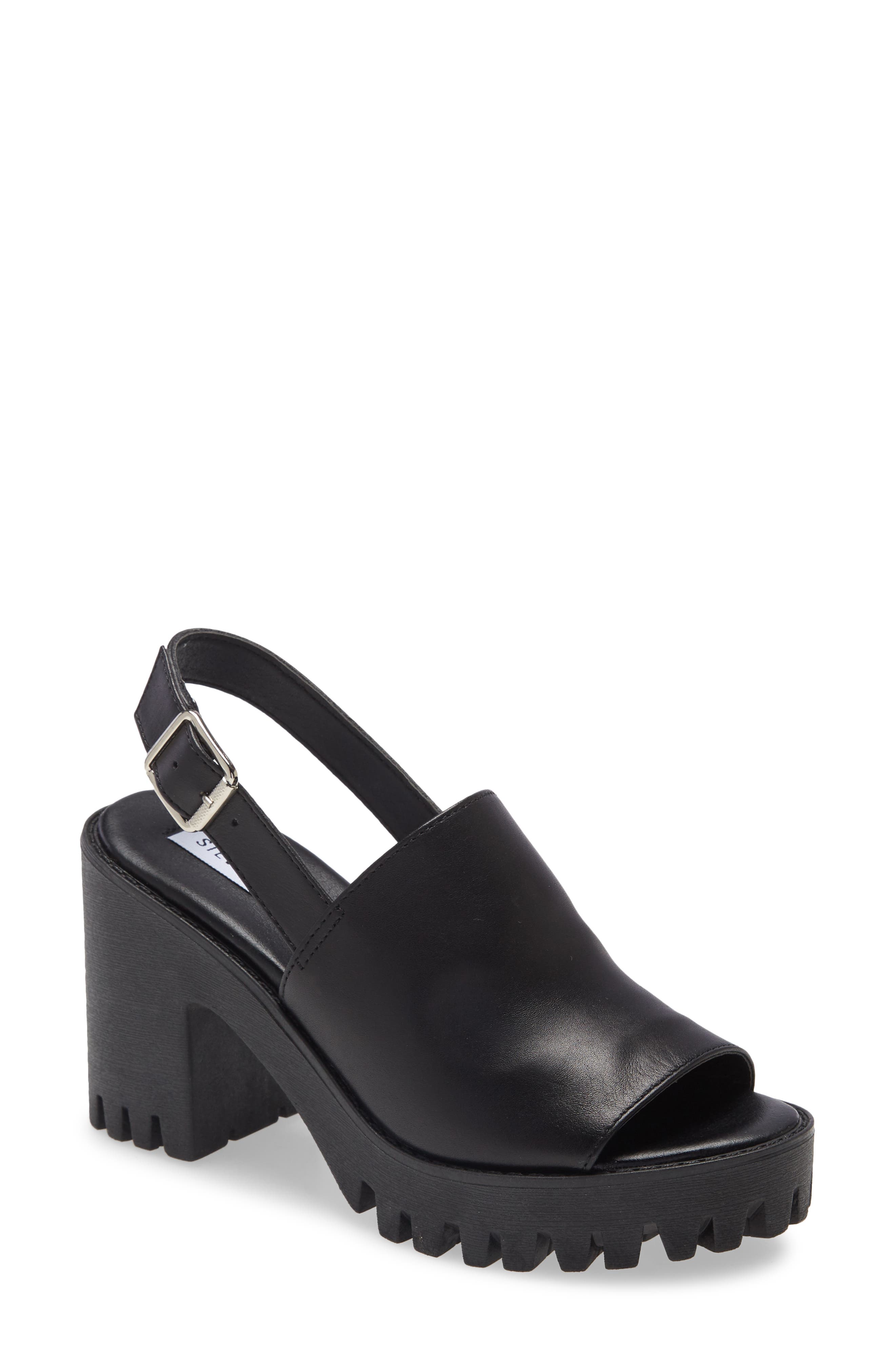 steve madden black block heel