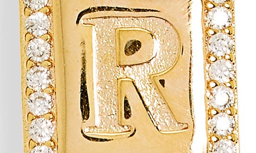 Leith Initial Pendant Necklace In R- Clear- Gold