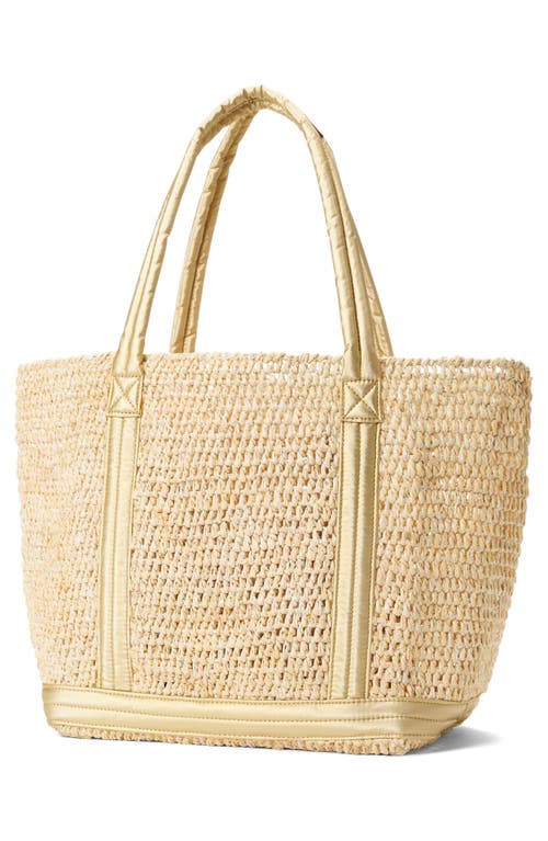 Shop Mz Wallace Medium Raffia Tote In Sequin Raffia/light Gold