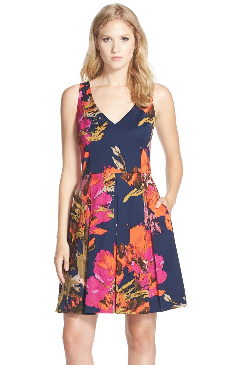Trina Turk 'Hillary' Floral Print Faille Fit & Flare Dress | Nordstrom