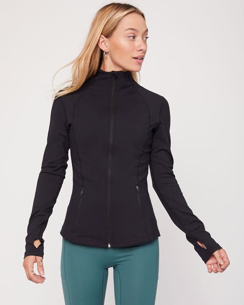 Shop Rebody Active Gen Xyz Zip Up Cloudlux Track Jacket In Metropolis Black