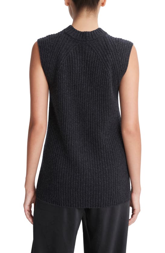 Shop Vince Wool & Cashmere Tunic Top In Heather Charcoal