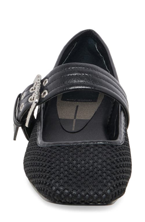 Shop Dolce Vita Arora Square Toe Mary Jane Flat In Onyx Woven Mesh