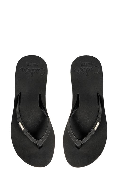 Shop Reef Luna Flip Flop In Black/black