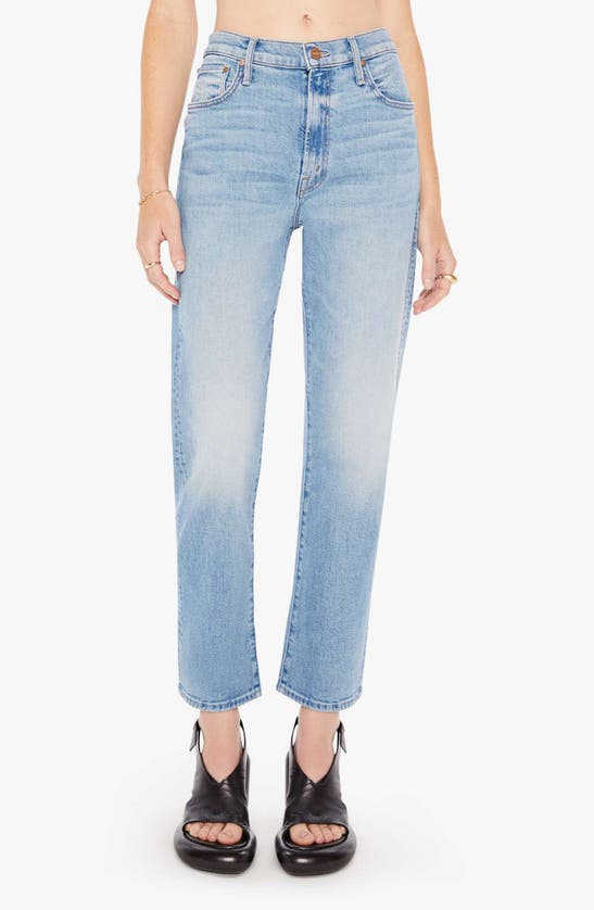 Shop Mother The Ditcher Zip Flood Straight Leg Jeans In Love On The Beat