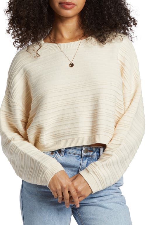 Shop Billabong Chasing Light Crewneck Crop Sweater In White Cap