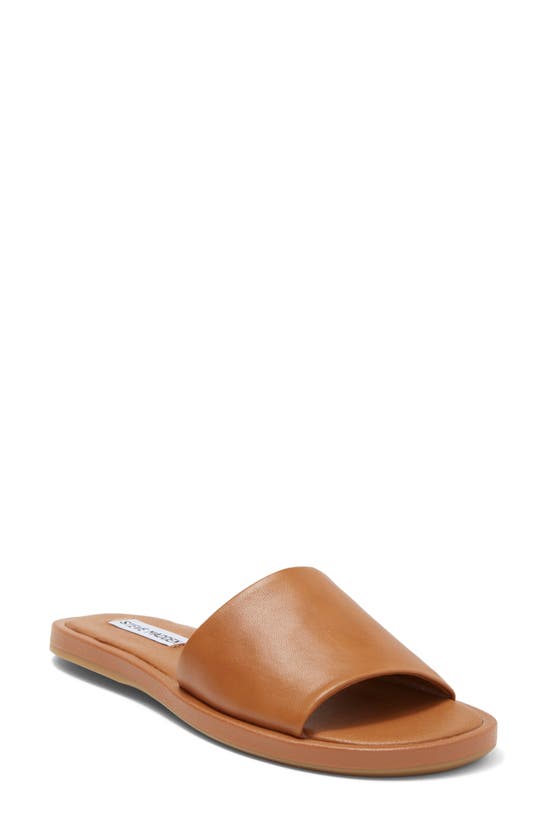 Steve Madden Fortunate Leather Slide Sandal In Tan