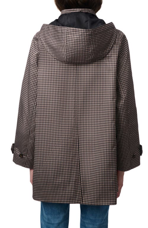 Bernardo Recycled Polyester Rain Coat In Black/beige
