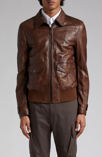 Dolce&Gabbana Wrinkled Leather Jacket | Nordstrom