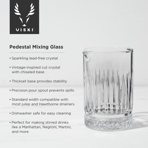 Viski Pedestal Crystal Mixing Glass In Clear