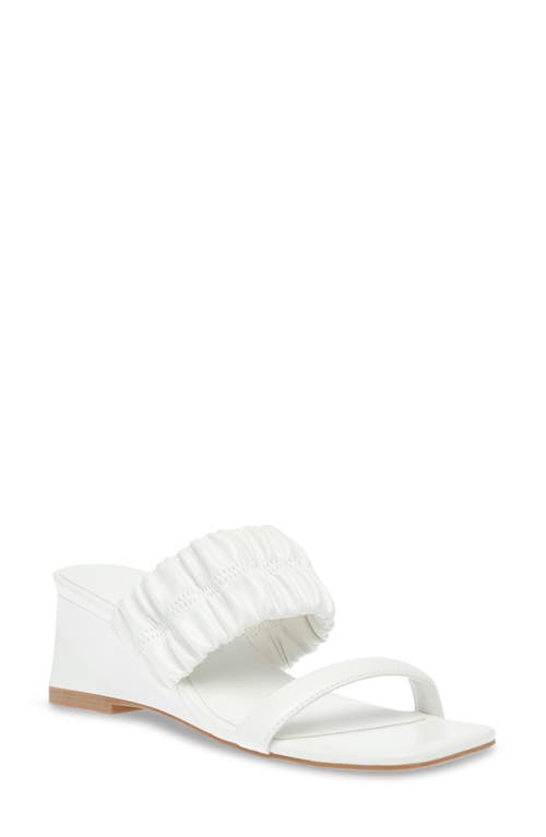 Ginny Wedge Sandal in Whitr Elastic/White Smooth