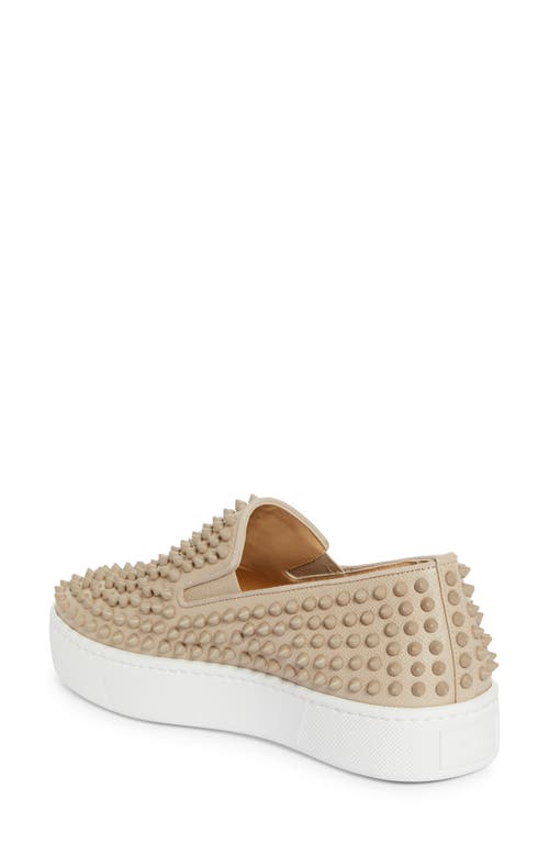 Shop Christian Louboutin Spikeboat Slip-on Sneaker In F685 Saharienne