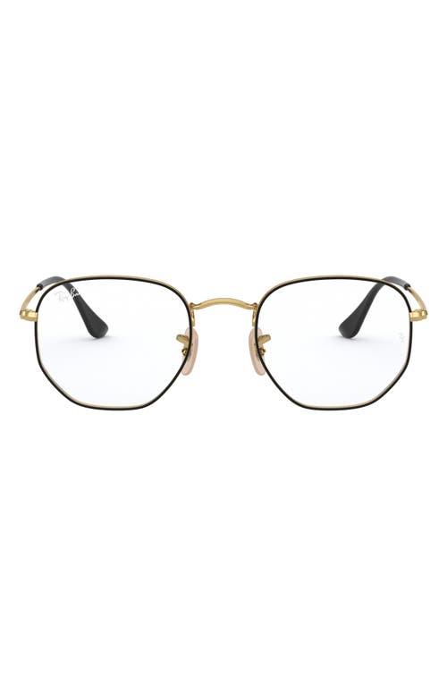 Ray-Ban 54mm Optical Glasses in Black Gold at Nordstrom
