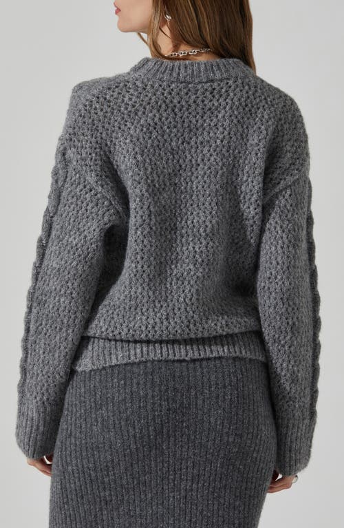 Astr The Label Lisbeth Cable Stitch Sweater In Grey