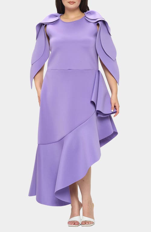 L I V D Kaskade Asymmetric Ruffle Dress In Lavender