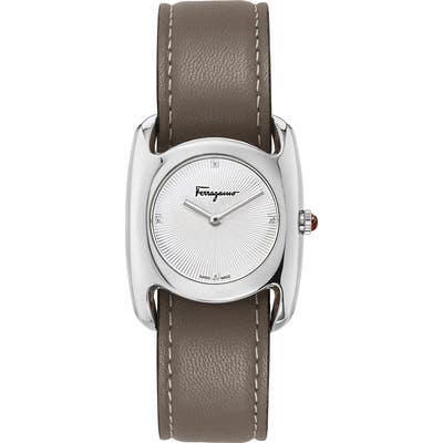 Salvatore Feragamo Vara Leather Strap Watch, 2m Mm