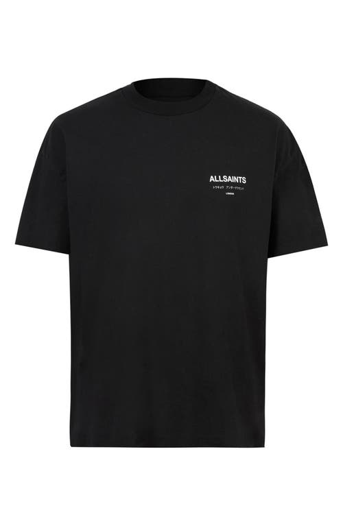 Shop Allsaints Underground Oversize Graphic T-shirt In Jet Black