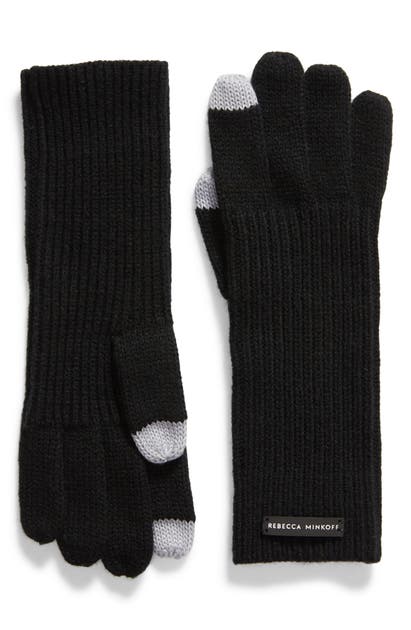 Click to view more detailed imagery on our partner's website Rebecca Minkoff Milano Knit Gloves In Black