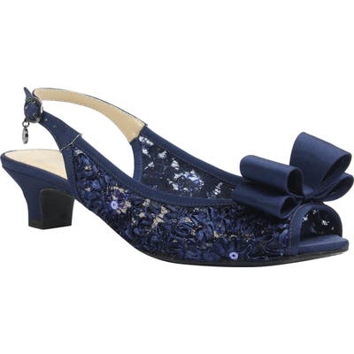 J. Renee Landan Bow Slingback Sandal, Blue
