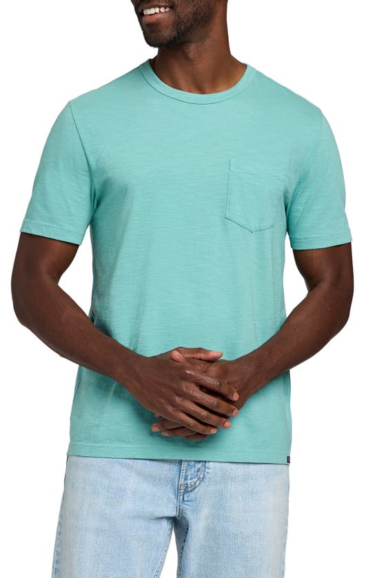 Shop Faherty Organic Cotton Pocket T-shirt In Island Teal