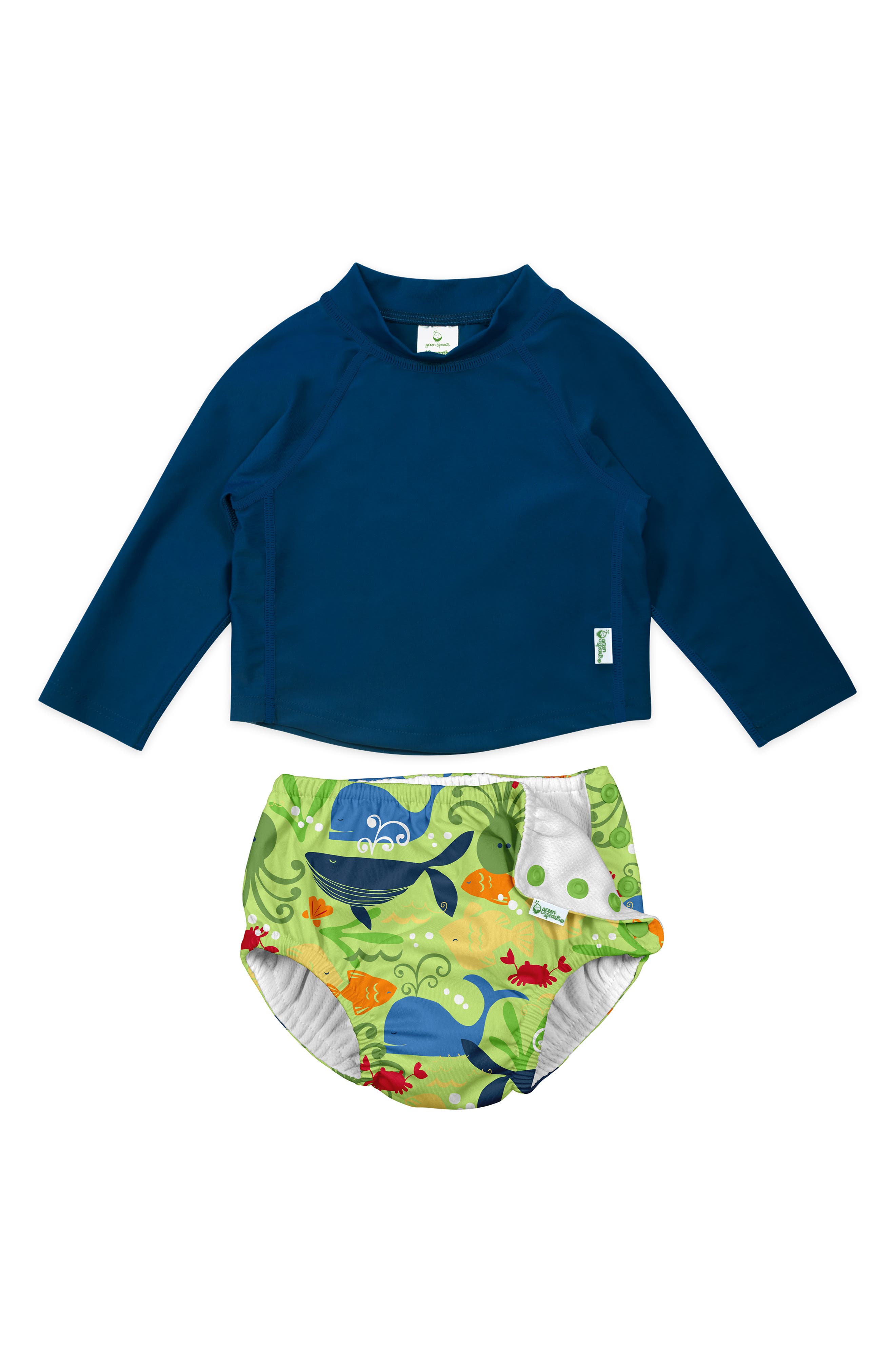 Green Sprouts Long Sleeve Rashguard & Reusable Swim Diaper Set Nordstromrack