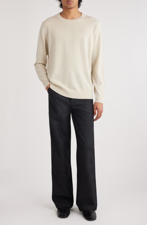 Shop Dries Van Noten Muchi Merino Wool Crewneck Sweater In Ecru