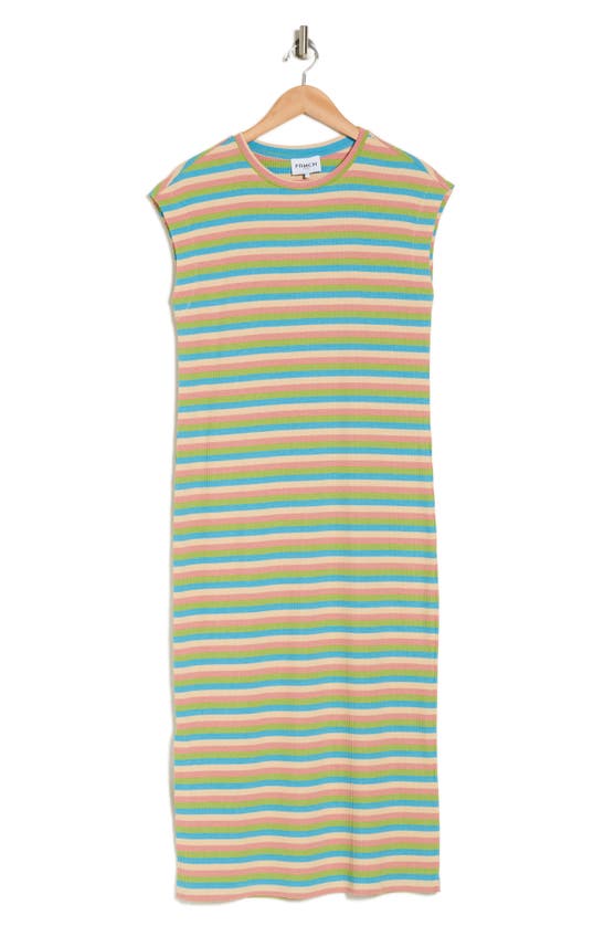 Shop Frnch Antonella Stripe T-shirt Dress In Green
