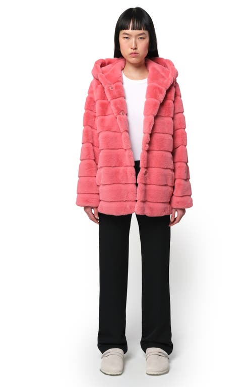 Shop Apparis Goldy Recycled Polyester Pluche™ Faux Fur Coat In Geranium