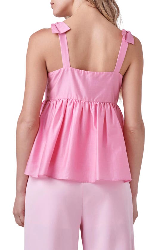 Endless Rose Bow Accent Tank In Pink