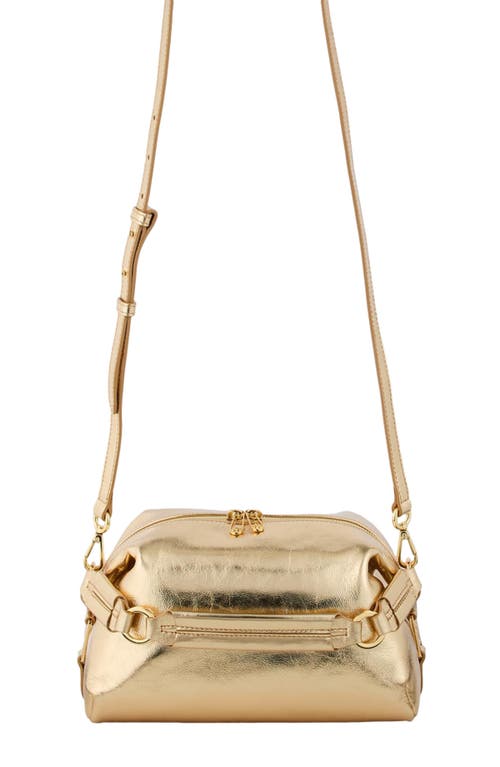 Shop Sandro Le 84 Leather Bag In Gold