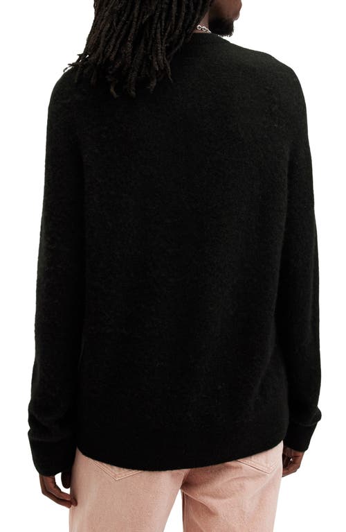 Shop Allsaints Peace Wool & Alpaca Blend Crewneck Sweater In Black