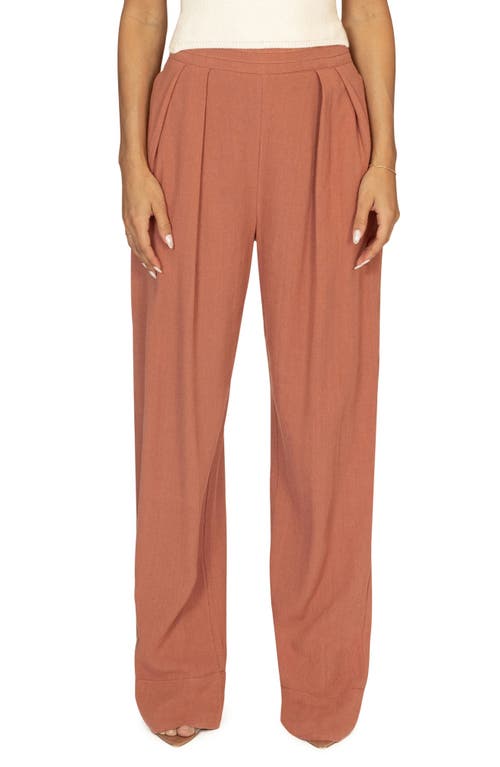 JLUXLABEL Villa Views Cotton & Linen Pants in Red 