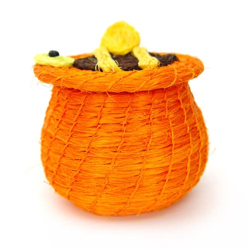 Shop Mbare Animal Lidded Basket In Honey Bee