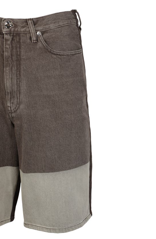 Shop Off-white Diagonal Pocket Skate Denim Shorts In Brown