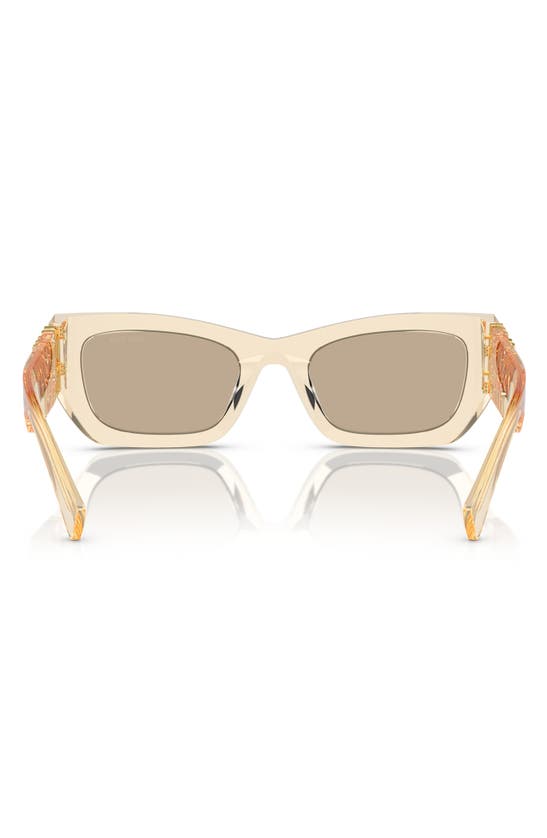 Shop Miu Miu 53mm Rectangular Sunglasses In Light Brown
