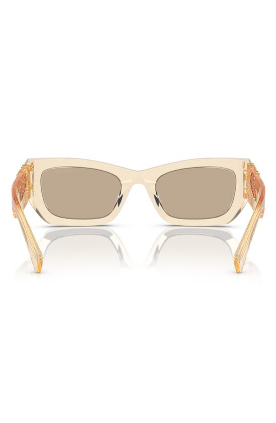 Miu Miu Logo Rectangle Acetate Sunglasses In Light Brown