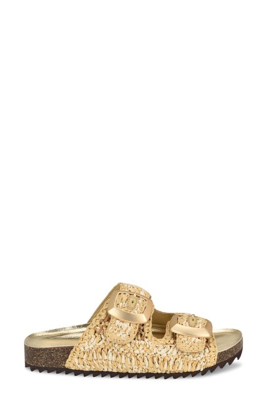 Nine West Tenly Raffia Slide Sandal In Light Natural