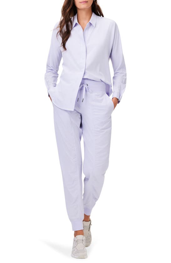 Nz Active By Nic+zoe Performance Snap-up Shirt In Wisteria