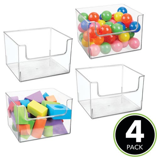 Shop Mdesign Plastic Large Home Storage Organizer Bins With Open Front, 4 Pack In Clear