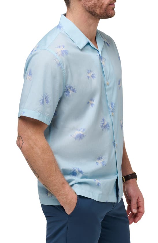 Shop Travismathew Casino Holiday Camp Shirt In Heather Dream Blue