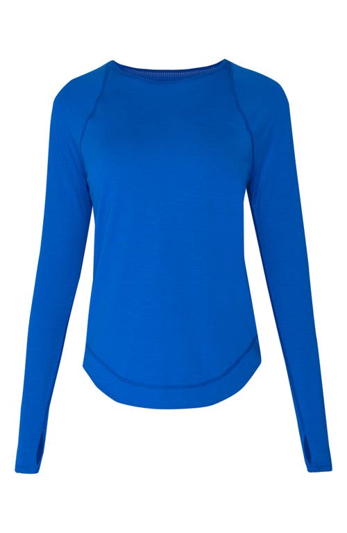 Shop Sweaty Betty Breathe Easy Run Long Sleeve T-shirt In Lightning Blue