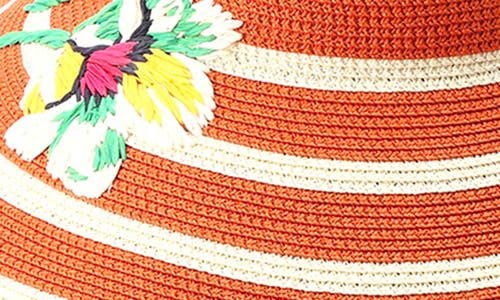 Kate Spade New York Embroidered Flowers Straw Sun Hat In Cream/multi