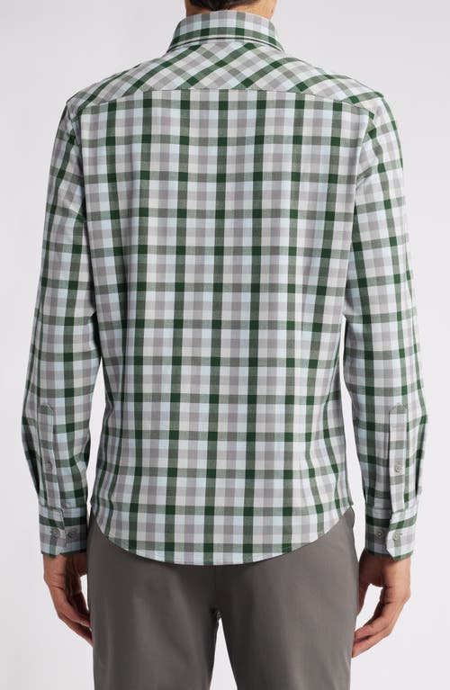 Shop Mizzen + Main Mizzen+main City Trim Fit Plaid Stretch Flannel Button-down Shirt In Spruce Multi Check